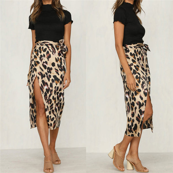 Leopard Print Midirock | Satin-Style | Animal Chic für Day & Night
