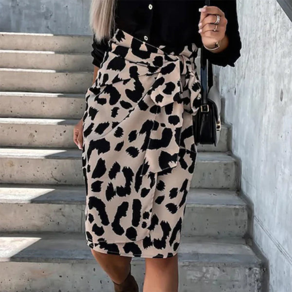 Leopard Print Midirock | Satin-Style | Animal Chic für Day & Night