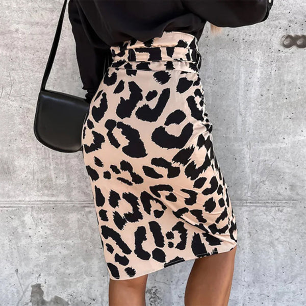 Leopard Print Midirock | Satin-Style | Animal Chic für Day & Night