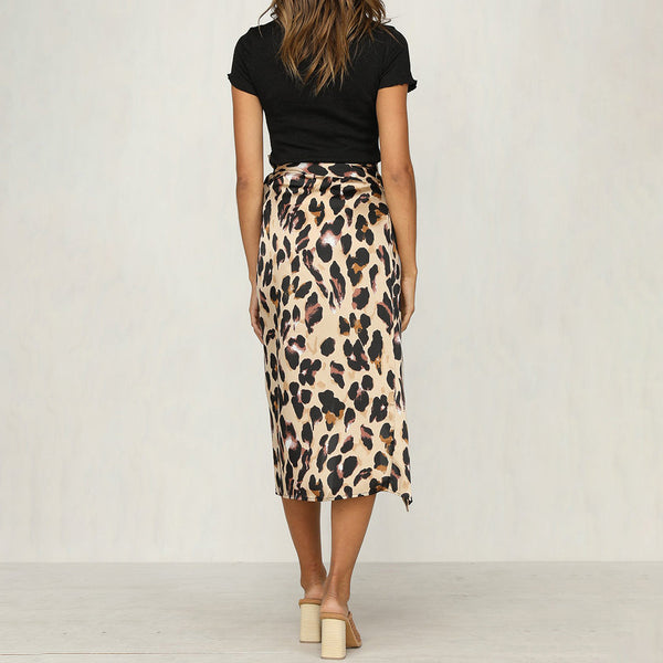 Leopard Print Midirock | Satin-Style | Animal Chic für Day & Night