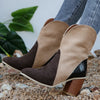 Cowboy-Stiefeletten | Mehrfarbiges Wildleder-Design | Western-Stil | Bequemer Absatz