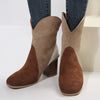 Cowboy-Stiefeletten | Mehrfarbiges Wildleder-Design | Western-Stil | Bequemer Absatz
