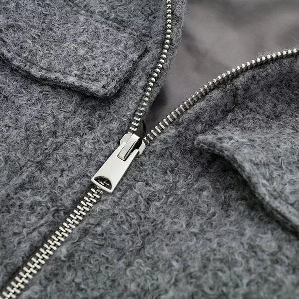 Kurze Wolljacke mit Reißverschluss | Elegant & Modern | Perfekt für Übergangszeiten