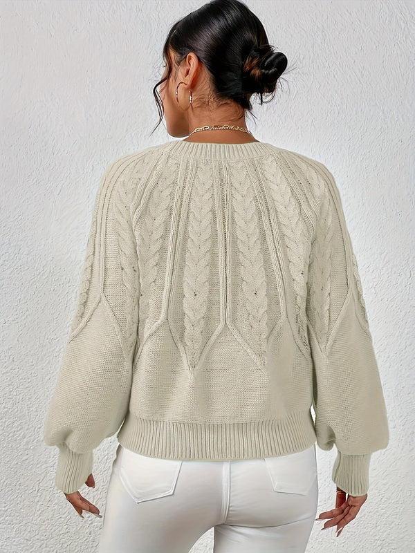 Zopfmuster-Strickpullover mit V-Ausschnitt | Klassisch & Modern | Perfekt für kühle Tage