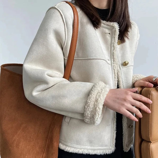 Shearling-Jacke mit Teddy-Innenfutter | Stylisch und warm | Perfekt für kalte Tage
