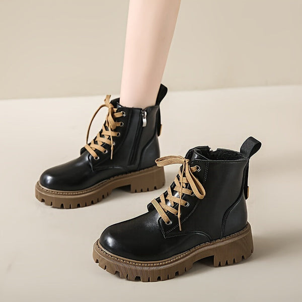 Schnürstiefeletten | Robuste Profilsohle | Trendiger Look | Alltagstauglich