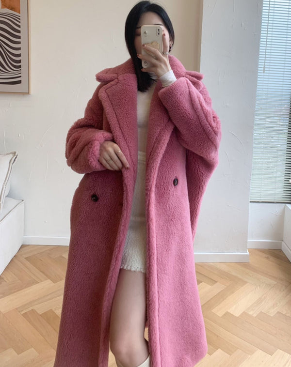 Langer Teddy-Mantel | Luxuriös & Kuschelig | Perfekt für kalte Wintertage