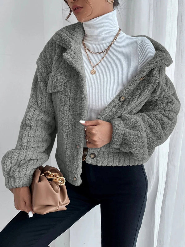Teddy-Kurzjacke | Kuschelig und Stylisch | Perfekt für kalte Tage