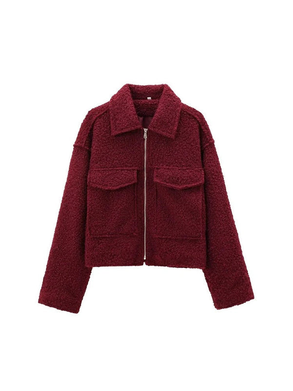 Kurze Wolljacke mit Reißverschluss | Elegant & Modern | Perfekt für Übergangszeiten