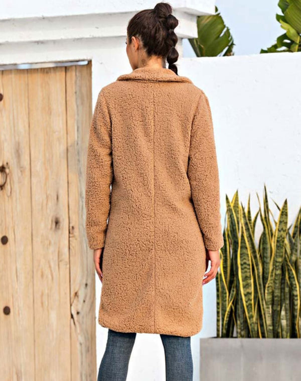 Langer Teddy-Mantel | Kuschelig & Trendig | Perfekt für kalte Tage