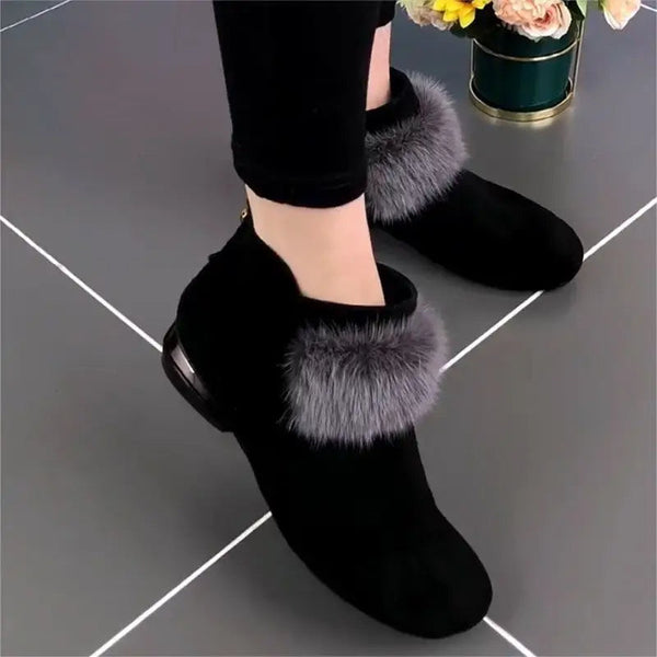 Gefütterte Ankle-Boots mit Fellbesatz | Warm & Stilvoll | Perfekt für Wintertage