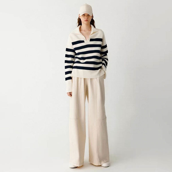 Gestreifter Pullover mit Kragen | Maritimer Look | Lässig & Stilvoll | Vielseitig Kombinierbar