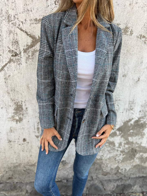 Karierter Blazer im Boyfriend-Stil | Klassisch & Lässig | Perfekt für Freizeit und Büro