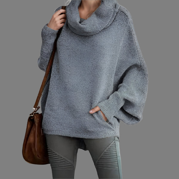 Oversize-Rollkragenpullover mit Taschen | Kuschelig und Lässig | Perfekt für kalte Tage
