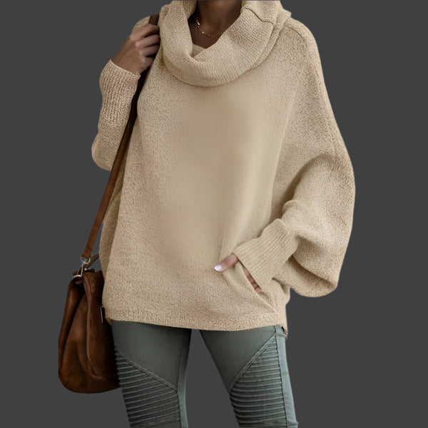 Oversize-Rollkragenpullover mit Taschen | Kuschelig und Lässig | Perfekt für kalte Tage