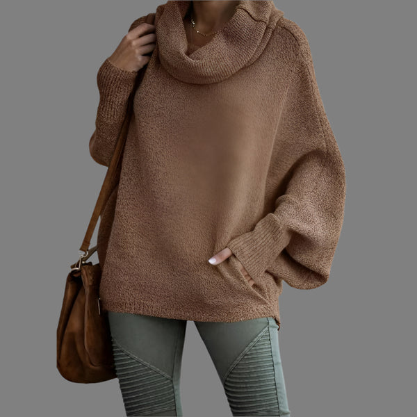 Oversize-Rollkragenpullover mit Taschen | Kuschelig und Lässig | Perfekt für kalte Tage