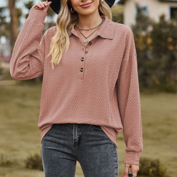 Casual-Langarmshirt mit Knopfleiste | Lässig und Vielseitig | Perfekt für den Alltag