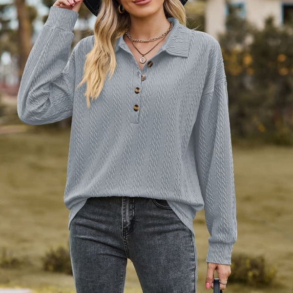 Casual-Langarmshirt mit Knopfleiste | Lässig und Vielseitig | Perfekt für den Alltag