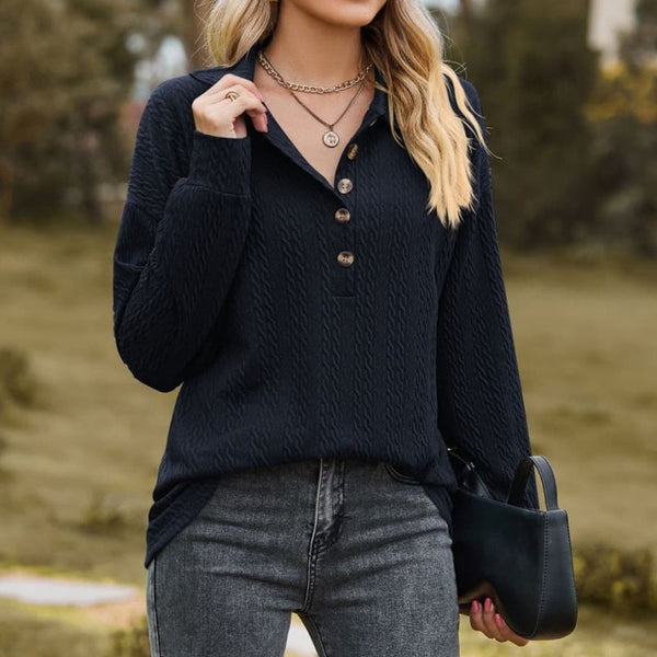 Casual-Langarmshirt mit Knopfleiste | Lässig und Vielseitig | Perfekt für den Alltag