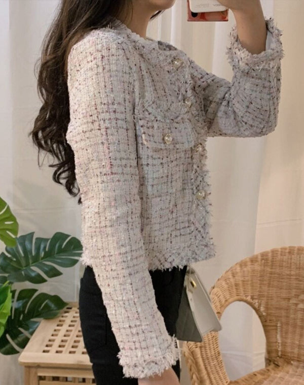 Klassische Bouclé-Jacke | Elegant & Zeitlos | Perfekt für Büro & Freizeit