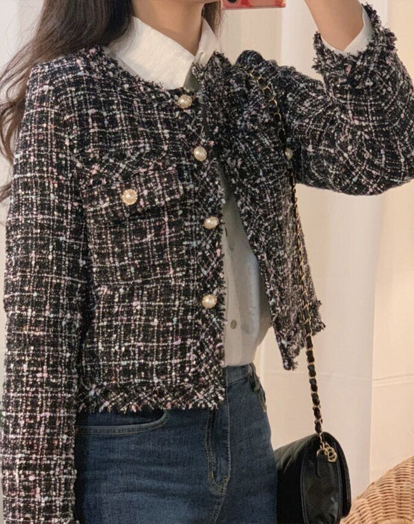 Klassische Bouclé-Jacke | Elegant & Zeitlos | Perfekt für Büro & Freizeit