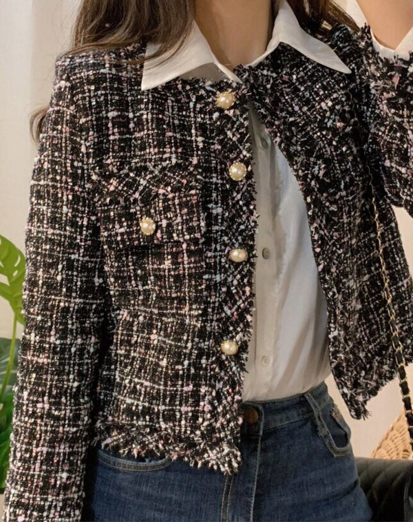 Klassische Bouclé-Jacke | Elegant & Zeitlos | Perfekt für Büro & Freizeit