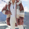 Flauschige Farbblock-Jacke mit Kapuze | Stylisch und Warm | Perfekt für Winterabenteuer