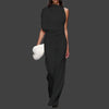 Eleganter Jumpsuit | Hochgeschlossenes Design | Perfekt für Abendveranstaltungen | Fließende Silhouette