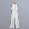 Minimalistischer Jumpsuit | Ärmellos mit Rundhalsausschnitt | Perfekt für Büro und Events | Moderner Schnitt