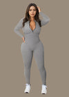 Figurbetonter Jumpsuit mit Reißverschluss | Sportlicher Look | Perfekt für Alltag und Training | Elastisches Material