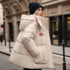 Damen-Pufferjacke mit hoher Kragenkapuze | Modern | Warm und Funktional