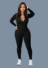 Figurbetonter Jumpsuit mit Reißverschluss | Sportlicher Look | Perfekt für Alltag und Training | Elastisches Material