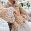 Oversize-Strickjacke mit Ballonärmeln | Kuschelig & Elegant | Perfekt für kühle Tage