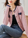 Strick-Cardigan mit Zopfmuster und Kontrastdetails | Stilvoll & Feminin | Wärmendes Design