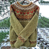 Nordischer Strickpullover | Traditionelle Muster | Warmer Komfort