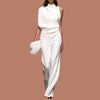 Eleganter Jumpsuit | Hochgeschlossenes Design | Perfekt für Abendveranstaltungen | Fließende Silhouette