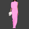 Eleganter Jumpsuit | Hochgeschlossenes Design | Perfekt für Abendveranstaltungen | Fließende Silhouette