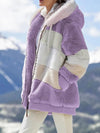 Flauschige Farbblock-Jacke mit Kapuze | Stylisch und Warm | Perfekt für Winterabenteuer