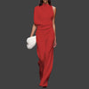 Eleganter Jumpsuit | Hochgeschlossenes Design | Perfekt für Abendveranstaltungen | Fließende Silhouette