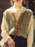 Karierte Strickweste mit V-Ausschnitt | Vintage & Stilvoll | Perfekt für Layering-Looks