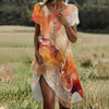 Kleid mit Aquarell-Print | Künstlerisch & luftig | Sommer & Freizeit | Fließender Stoff