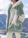 Flauschige Farbblock-Jacke mit Kapuze | Stylisch und Warm | Perfekt für Winterabenteuer