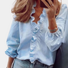 Bluse mit Wellenkragen | Verspielt &Elegant | Feminines Basic