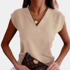 Ärmellose Bluse mit V-Ausschnitt & Zierkante | Clean Chic | Elegant & Vielseitig