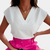 Ärmellose Bluse mit V-Ausschnitt & Zierkante | Clean Chic | Elegant & Vielseitig