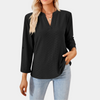 V-Ausschnitt-Bluse mit Krempelärmeln | Everyday Essential | Schlicht & Vielseitig