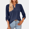 V-Ausschnitt-Bluse mit Krempelärmeln | Everyday Essential | Schlicht & Vielseitig