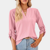 V-Ausschnitt-Bluse mit Krempelärmeln | Everyday Essential | Schlicht & Vielseitig