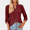 V-Ausschnitt-Bluse mit Krempelärmeln | Everyday Essential | Schlicht & Vielseitig