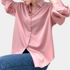 Satinhbluse mit V-Ausschnitt | Fließender Glanz | Eleganter Everyday-Look